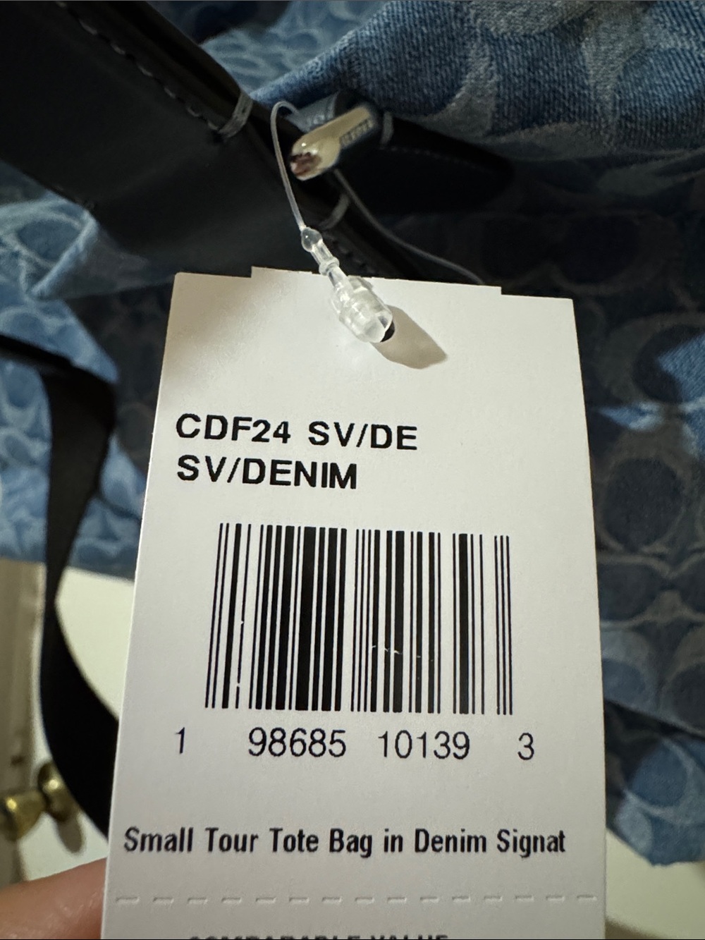 Blue Logo-Pattern Tote Bag - Designer Style - Picture 3 of 8
